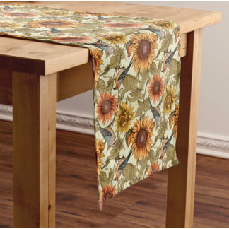 William Morris Herfst Zonnebloemen Vogels Herfst Korte Tafelloper