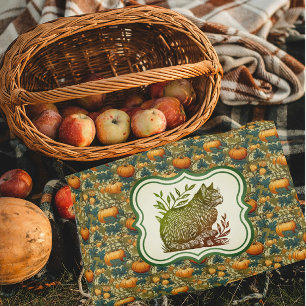 William Morris  herfstpompoenen met kat Accent Kussen
