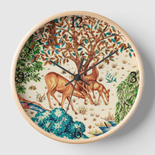 William Morris Herten bij een Beek Beige Achtergro