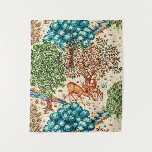 William Morris Herten bij een Beek Beige Wandkleed (Voorkant)