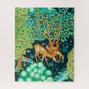 William Morris herten bij een beek wandtapijtprint Legpuzzel