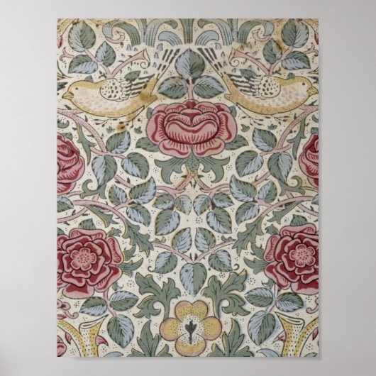 William Morris - Het Roos Pattern Poster (Voorkant)