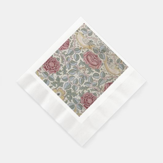 William Morris - Het Roos Pattern Servet (Hoek)