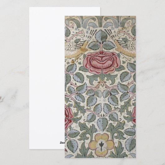 William Morris - het Roze Patroon Feestdagenkaart (Voorkant / Achterkant)