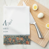 William Morris Holland Park Blue & White Custom Theedoek (Quarter Fold)