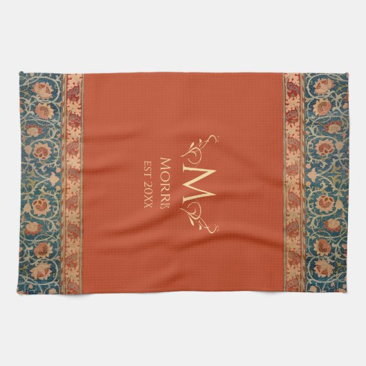 William Morris Holland Park Oranje naam Theedoek (Horizontaal)