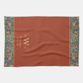 William Morris Holland Park Rust rood gepersonalis Theedoek (Horizontaal)