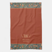 William Morris Holland Park Rust rood gepersonalis Theedoek (Verticaal)