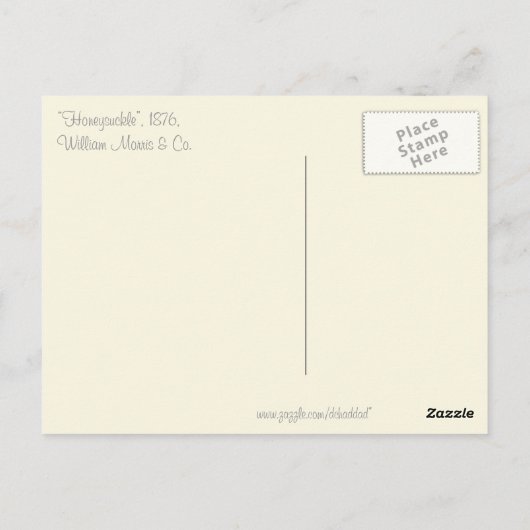 William Morris Honeysuckle Briefkaart (Achterkant)