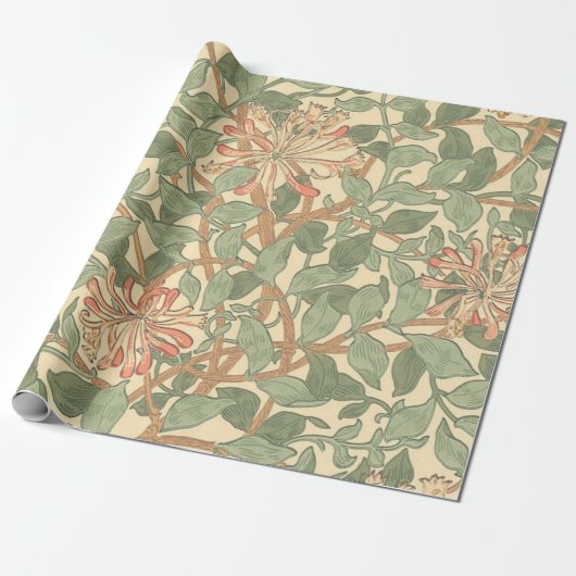 William Morris Honeysuckle Cadeaupapier (Uitgerold)