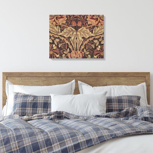 William Morris Honeysuckle Classic Engelse kunst Canvas Afdruk (Insitu (Slaapkamer))