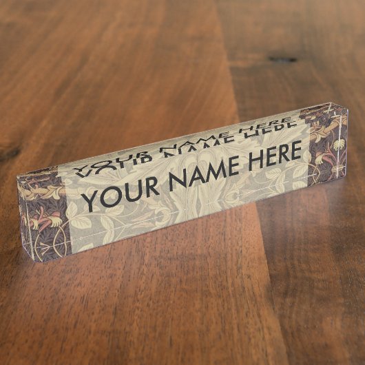 William Morris Honeysuckle Classic Engelse kunst Naambordje (Zijkant)