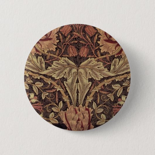 William Morris Honeysuckle Classic Engelse kunst Ronde Button 5,7 Cm (Voorkant)