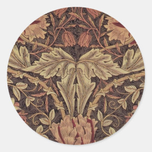 William Morris Honeysuckle Classic Engelse kunst Ronde Sticker