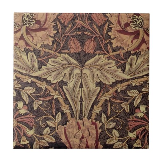 William Morris Honeysuckle Classic Engelse kunst Tegeltje (Voorkant)