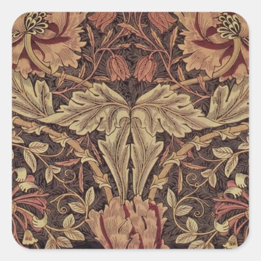 William Morris Honeysuckle Classic Engelse kunst Vierkante Sticker (Voorkant)
