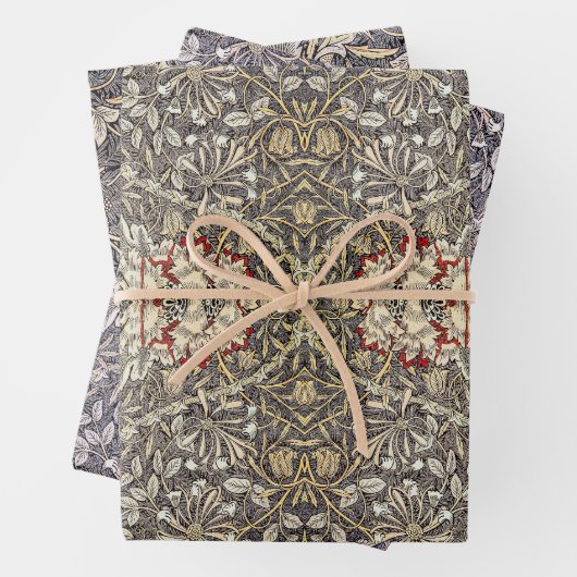 William Morris Honeysuckle Design Inpakpapier Vel (In situ)