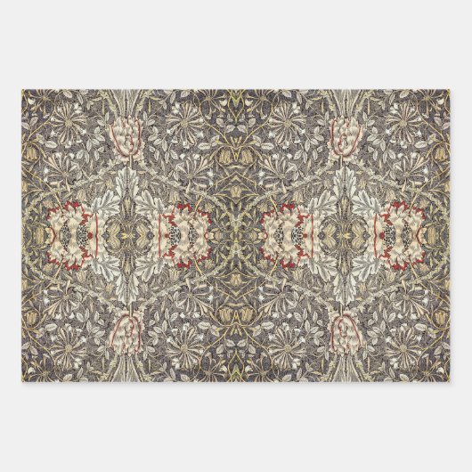 William Morris Honeysuckle Design Inpakpapier Vel (Voorkant)
