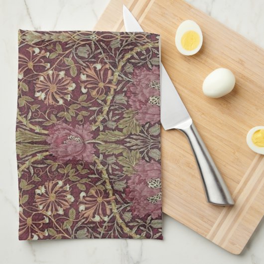 William Morris, Honeysuckle, floral. patroon, kuns Theedoek (Quarter Fold)