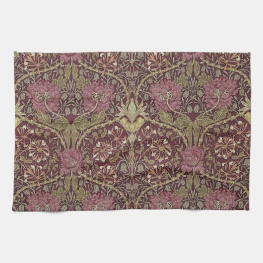 William Morris, Honeysuckle, floral. patroon, kuns Theedoek (Horizontaal)