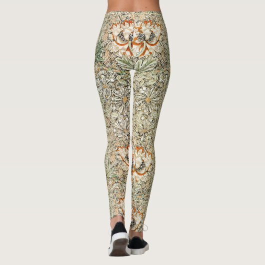 William Morris Honeysuckle Floral Pattern Leggings (Achterkant)