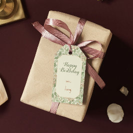 William Morris Honeysuckle Floral  verjaardag Cadeaulabel