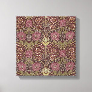 William Morris, Honeysuckle, floreel. patroon, kun Canvas Afdruk