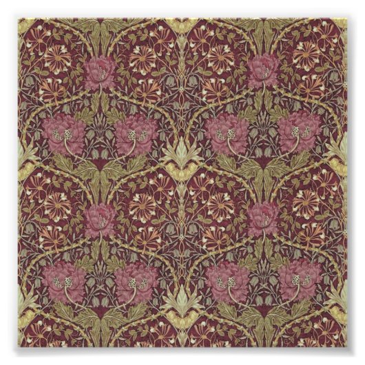 William Morris, Honeysuckle, floreel. patroon, kun Foto Afdruk (Voorkant)