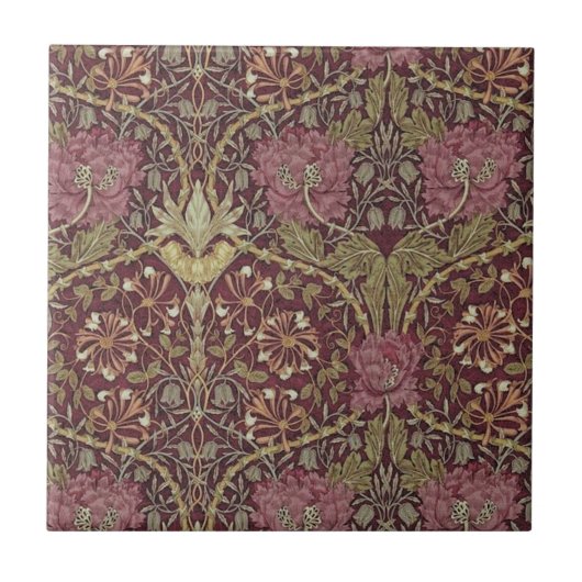 William Morris, Honeysuckle, floreel. patroon, kun Tegeltje (Voorkant)