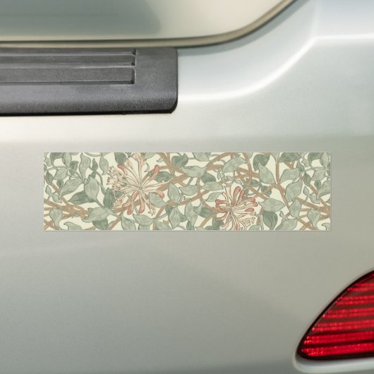 William Morris Honeysuckle Flower Wallpaper Bumpersticker (Op auto)