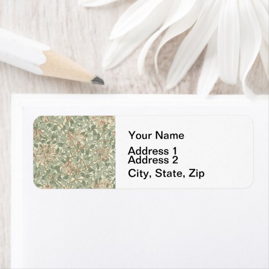 William Morris Honeysuckle Flower Wallpaper Etiket (Insitu)