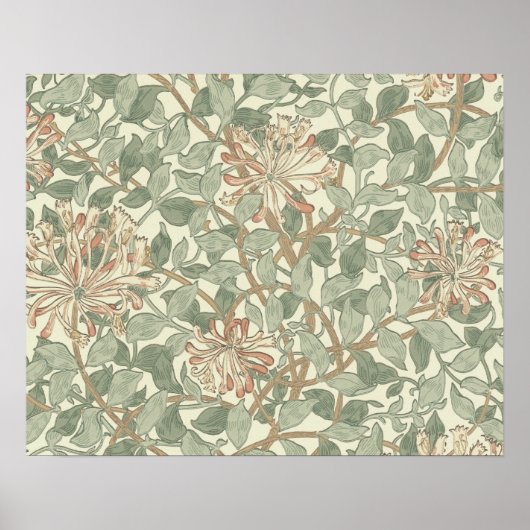 William Morris Honeysuckle Flower Wallpaper Poster (Voorkant)