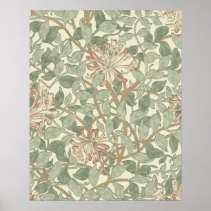 William Morris Honeysuckle Flower Wallpaper Poster