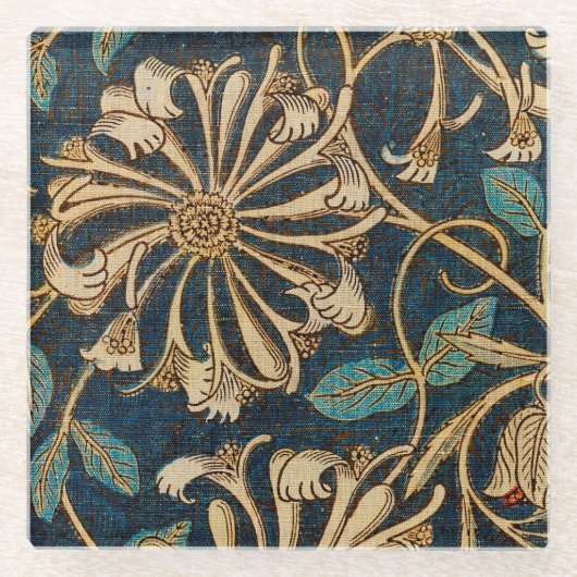 William Morris Honeysuckle Glazen Onderzetter (Voorkant)