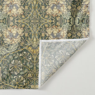 William Morris Honeysuckle Golden Green Design Wandkleed