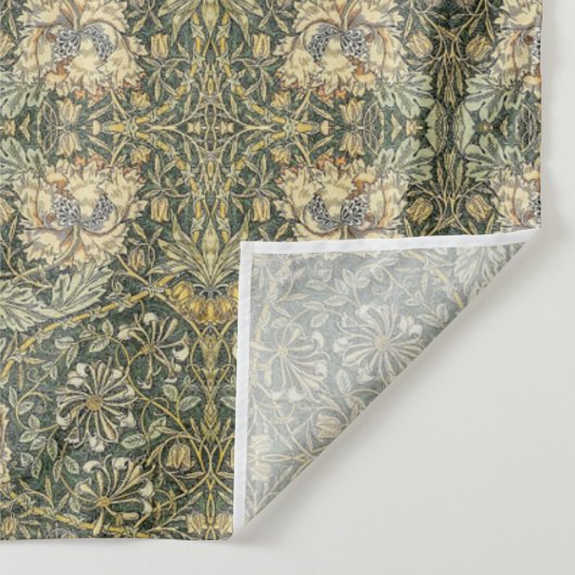 William Morris Honeysuckle Golden Green Design Wandkleed (Detail)