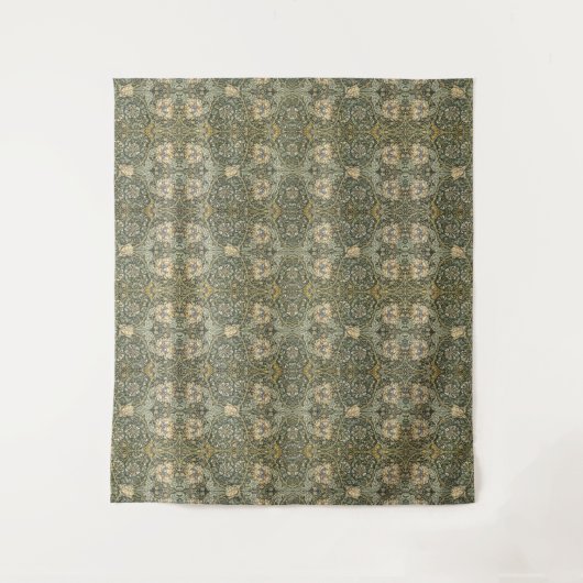 William Morris Honeysuckle Golden Green Design Wandkleed (Voorkant)
