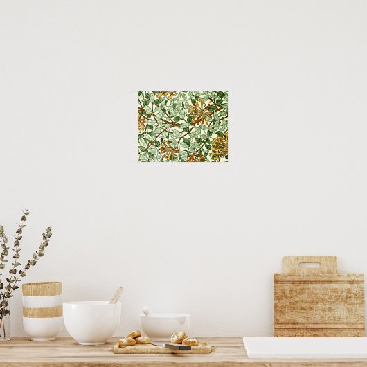 William Morris - Honeysuckle Green en Gold Poster (Keuken)