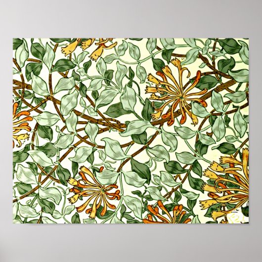 William Morris - Honeysuckle Green en Gold Poster (Voorkant)