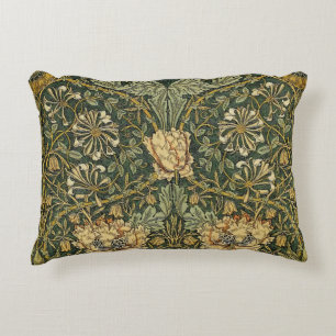 William Morris Honeysuckle Green Floral Accent Kussen