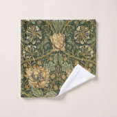 William Morris Honeysuckle Green Floral Bad Handdoek (Wasdoekje)