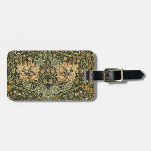 William Morris Honeysuckle Green Floral Bagagelabel (Voorkant horizontaal)