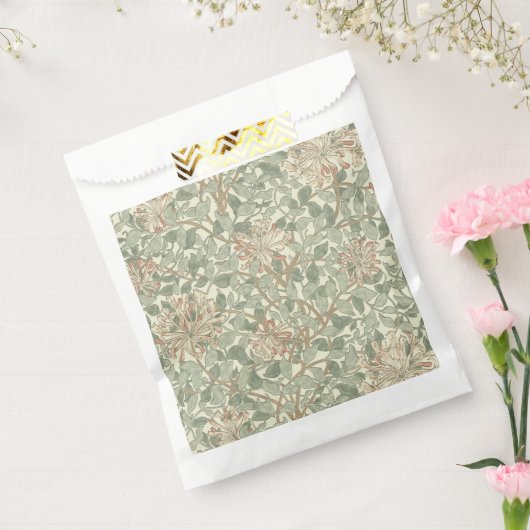 William Morris Honeysuckle Green Floral Bedankzakje (Gezegeld)