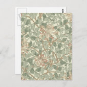 William Morris Honeysuckle Green Floral Briefkaart (Voorkant / Achterkant)