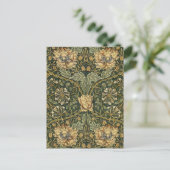 William Morris Honeysuckle Green Floral Briefkaart (Staand voorkant)