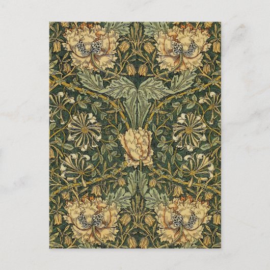 William Morris Honeysuckle Green Floral Briefkaart (Voorkant)