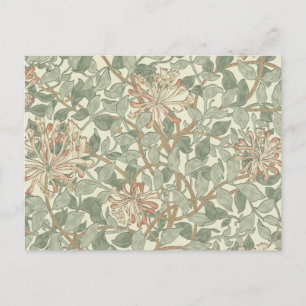 William Morris Honeysuckle Green Floral Briefkaart
