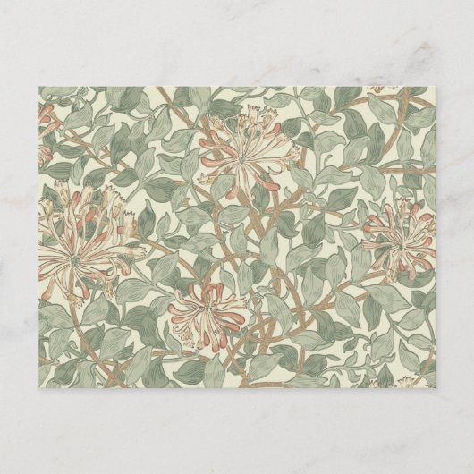 William Morris Honeysuckle Green Floral Briefkaart (Voorkant)