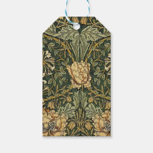 William Morris Honeysuckle Green Floral Cadeaulabel (Voorkant)