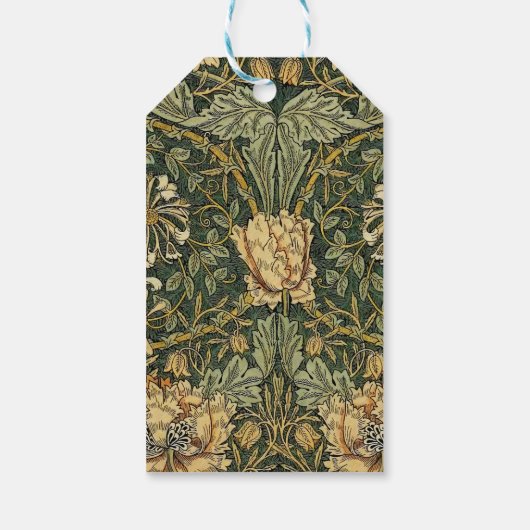 William Morris Honeysuckle Green Floral Cadeaulabel (Achterkant)